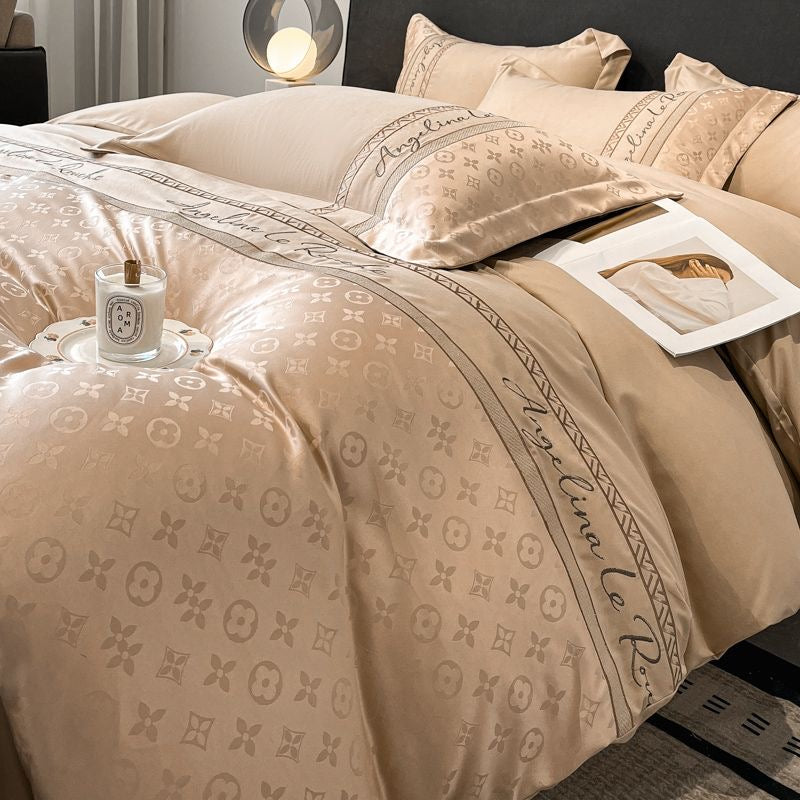 Modern Luxury Fashion Rich Silk Satin Bedding Set