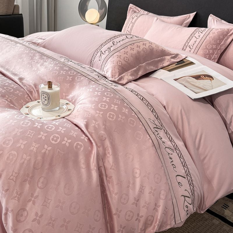 Modern Luxury Fashion Rich Silk Satin Bedding Set