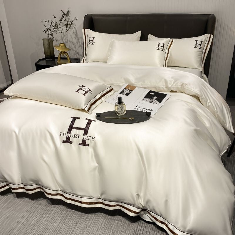 Elegant Luxury Silk Satin Duvet Cover Bed Set