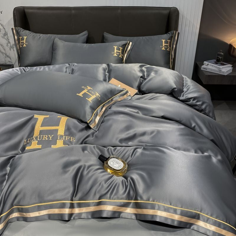 Elegant Luxury Silk Satin Duvet Cover Bed Set