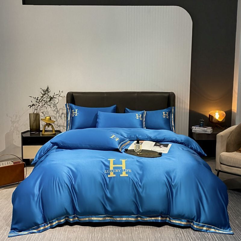 Elegant Luxury Silk Satin Duvet Cover Bed Set
