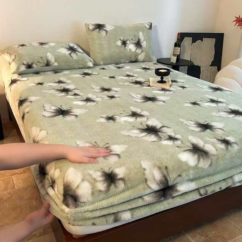 3 Pieces Warm Luxury Thick Plush Fluffy Fitted Bed Sheet Set
