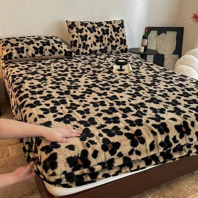 3 Pieces Warm Luxury Thick Plush Fluffy Fitted Bed Sheet Set