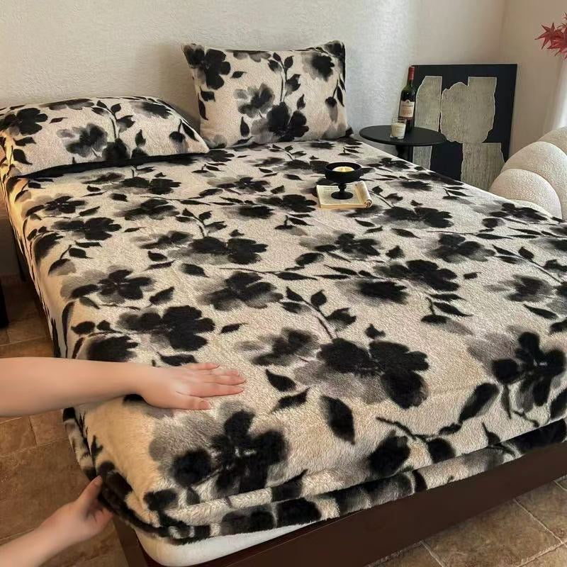 3 Pieces Warm Luxury Thick Plush Fluffy Fitted Bed Sheet Set