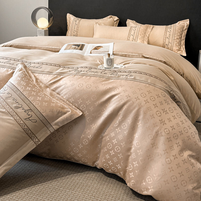 Modern Luxury Fashion Rich Silk Satin Bedding Set