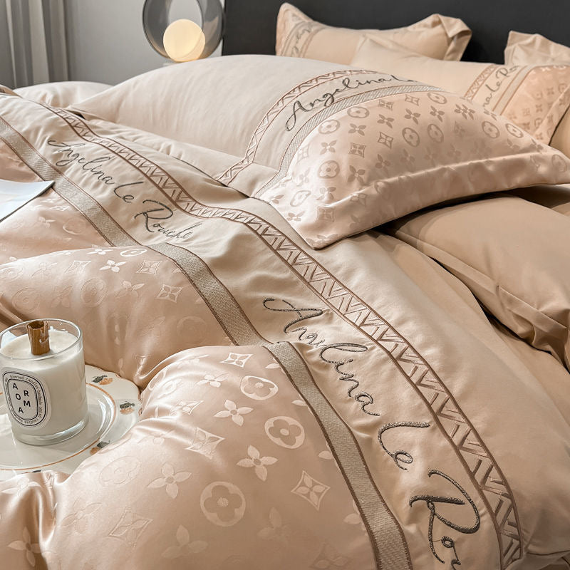 Modern Luxury Fashion Rich Silk Satin Bedding Set