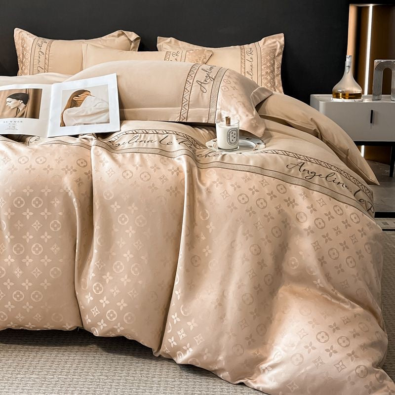 Modern Luxury Fashion Rich Silk Satin Bedding Set