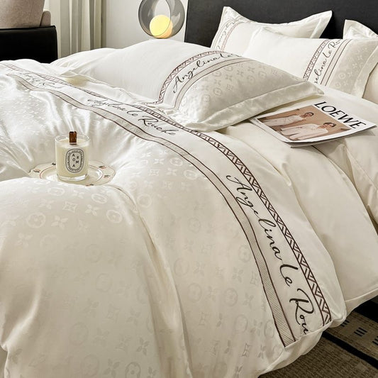 Modern Luxury Fashion Rich Silk Satin Bedding Set