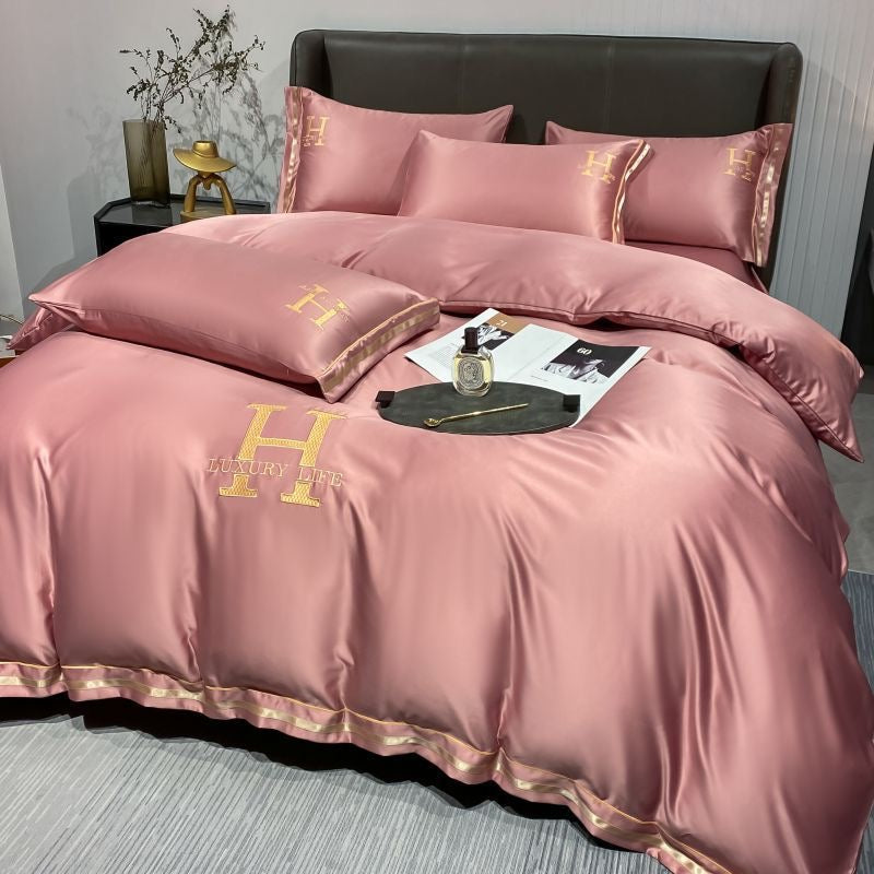 Elegant Luxury Silk Satin Duvet Cover Bed Set