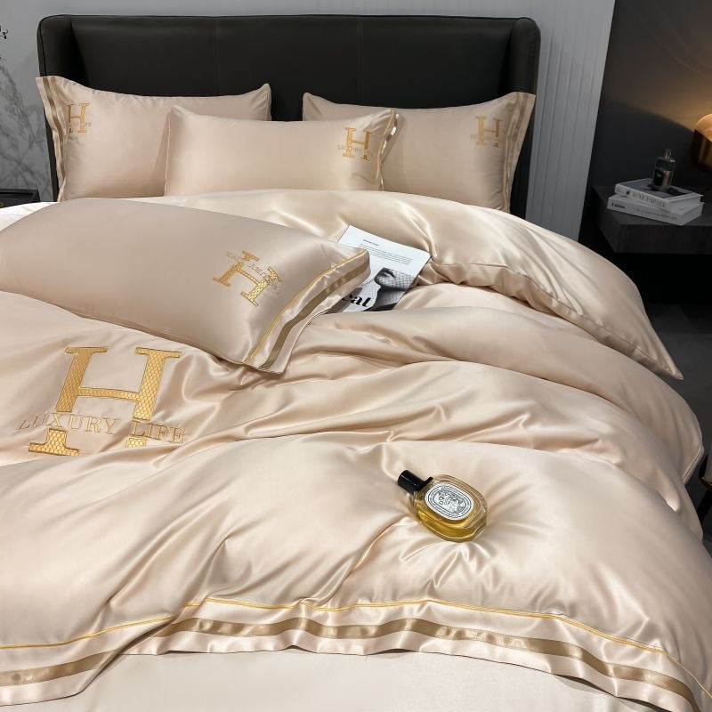 Elegant Luxury Silk Satin Duvet Cover Bed Set