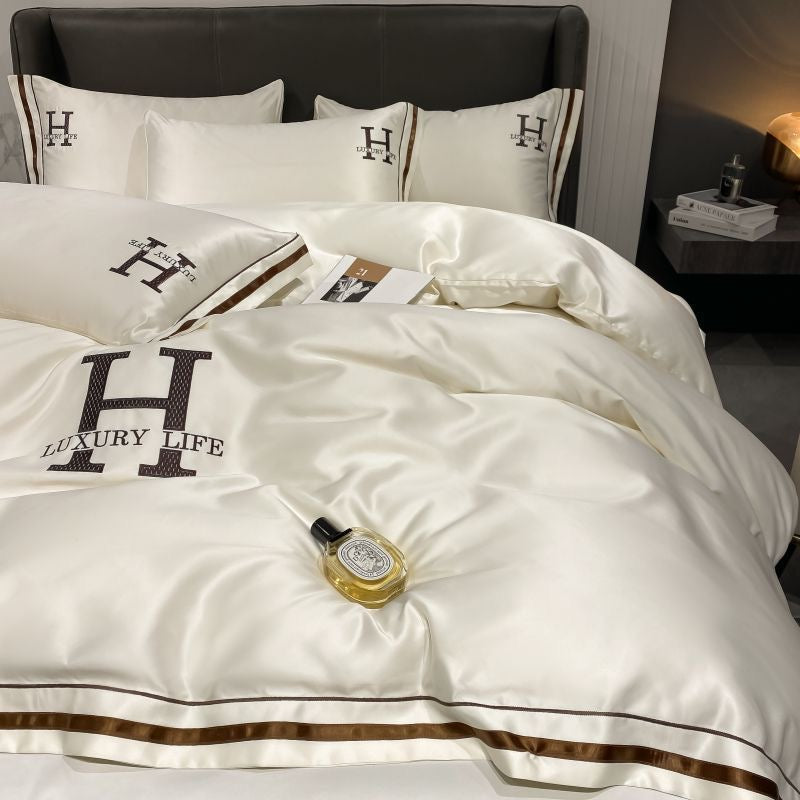 Elegant Luxury Silk Satin Duvet Cover Bed Set