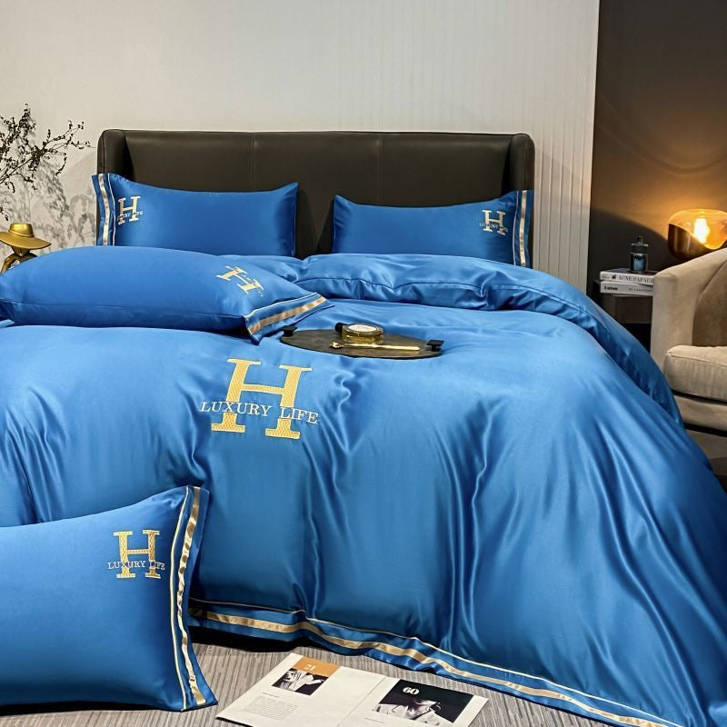 Elegant Luxury Silk Satin Duvet Cover Bed Set