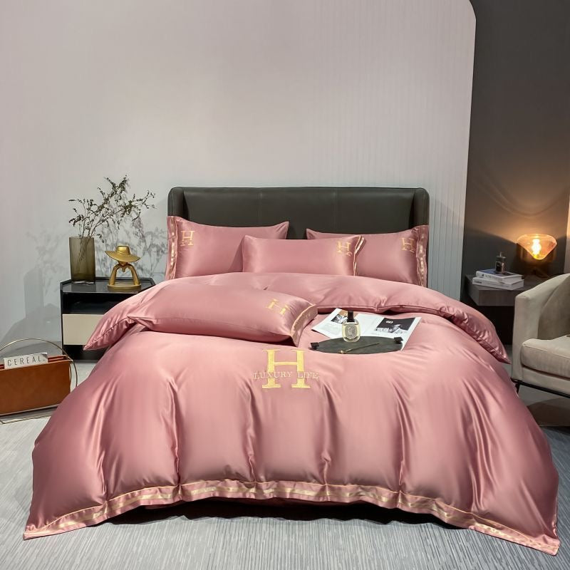 Elegant Luxury Silk Satin Duvet Cover Bed Set