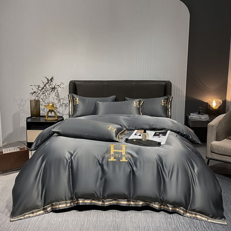 Elegant Luxury Silk Satin Duvet Cover Bed Set