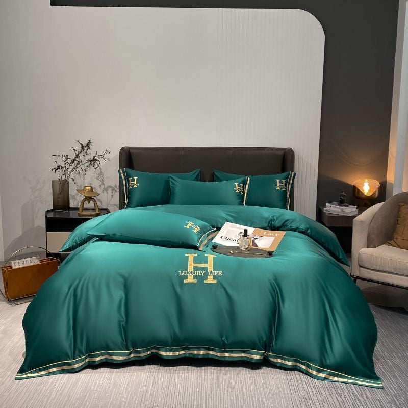 Elegant Luxury Silk Satin Duvet Cover Bed Set