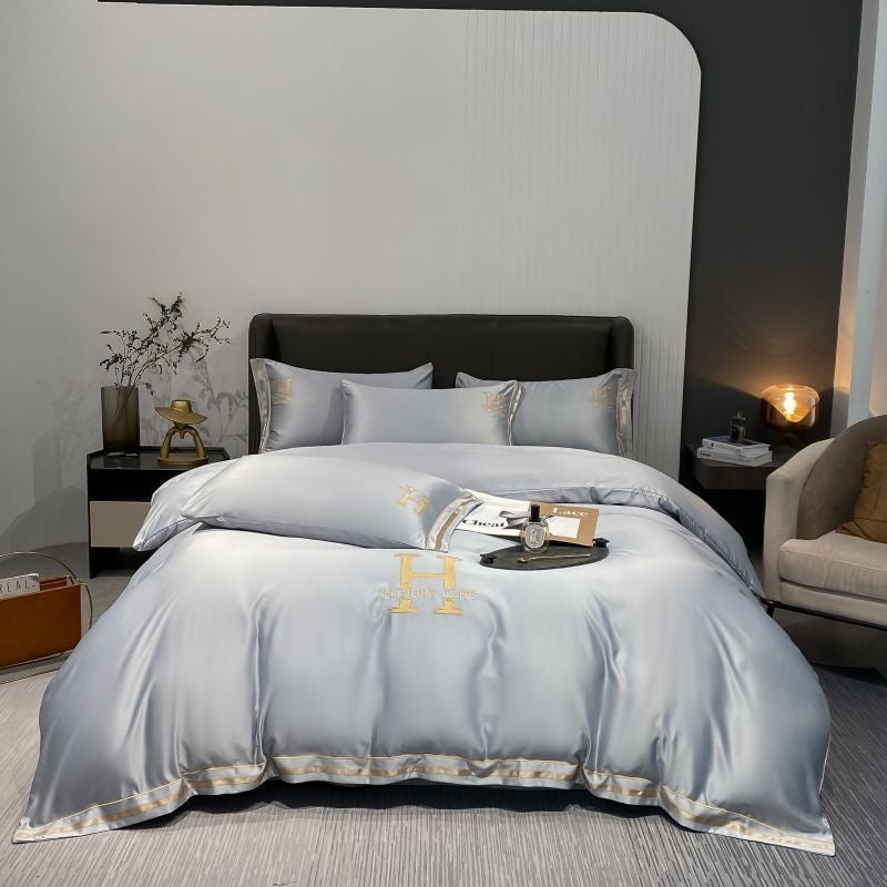 Elegant Luxury Silk Satin Duvet Cover Bed Set
