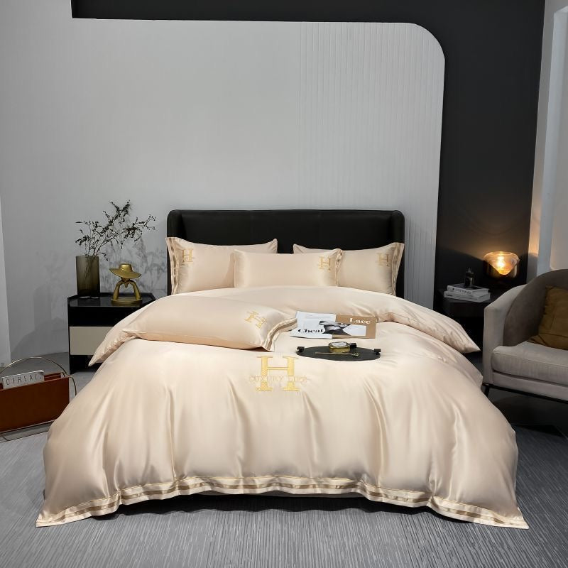 Elegant Luxury Silk Satin Duvet Cover Bed Set