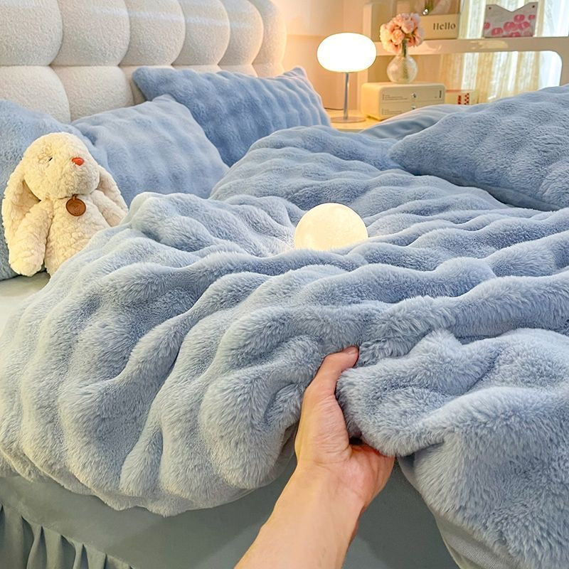 Classic Luxury Ultra Soft Faux Fur Cozy Comforter Bedding Set