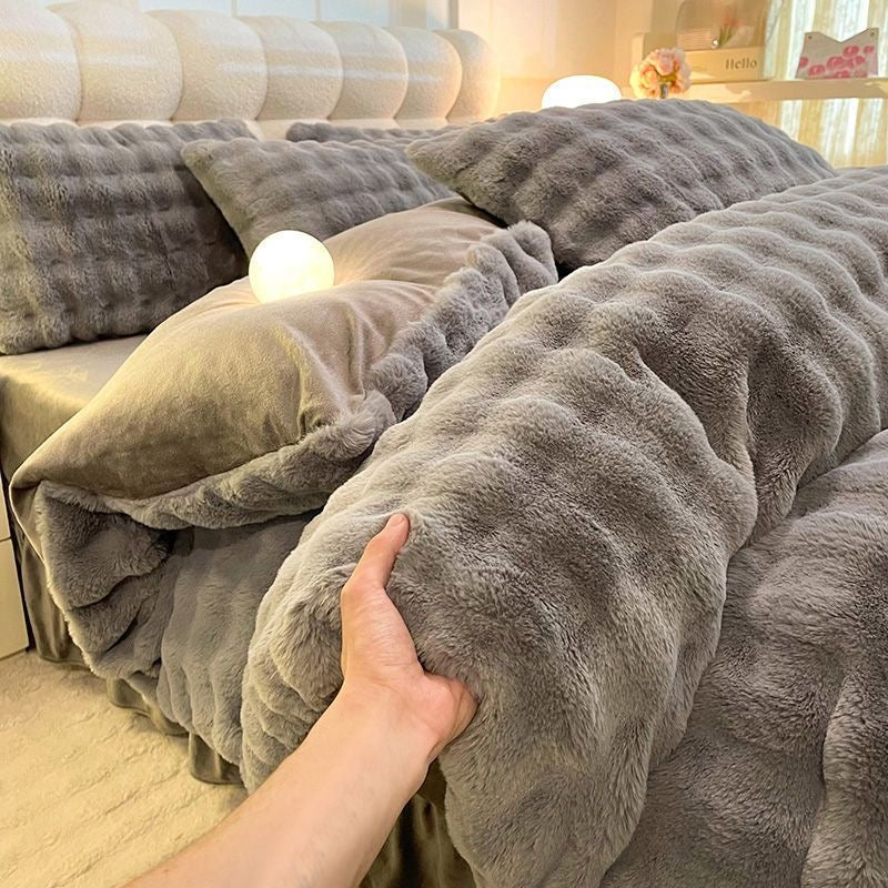 Classic Luxury Ultra Soft Faux Fur Cozy Comforter Bedding Set