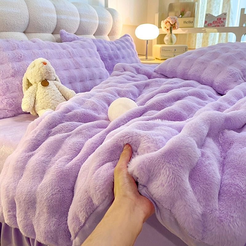 Classic Luxury Ultra Soft Faux Fur Cozy Comforter Bedding Set