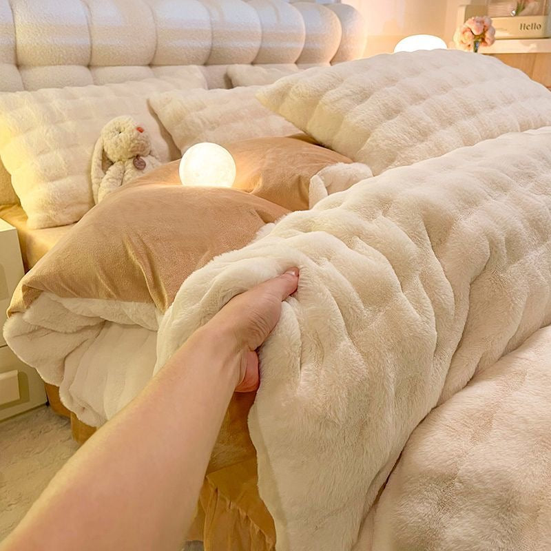 Classic Luxury Ultra Soft Faux Fur Cozy Comforter Bedding Set