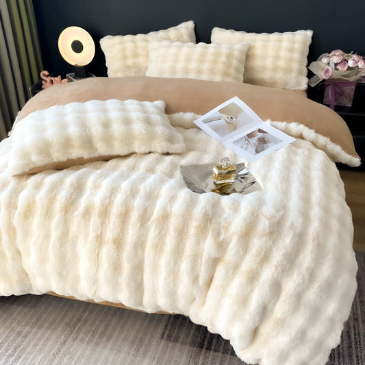 Classic Luxury Ultra Soft Faux Fur Cozy Comforter Bedding Set
