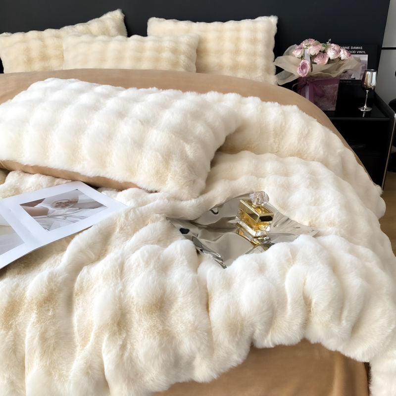 Classic Luxury Ultra Soft Faux Fur Cozy Comforter Bedding Set