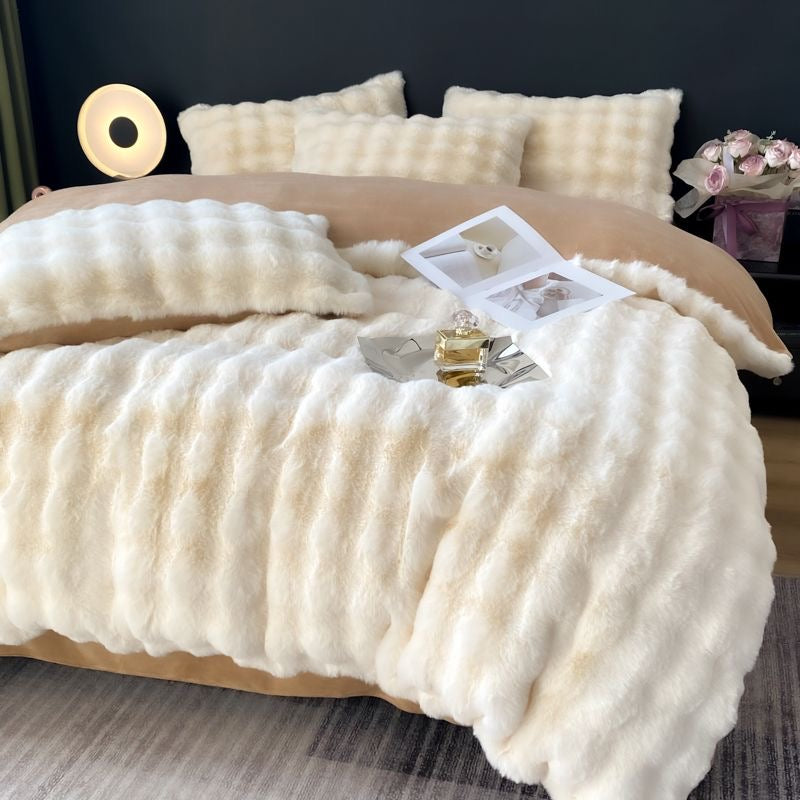 Classic Luxury Ultra Soft Faux Fur Cozy Comforter Bedding Set