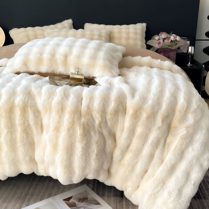 Classic Luxury Ultra Soft Faux Fur Cozy Comforter Bedding Set