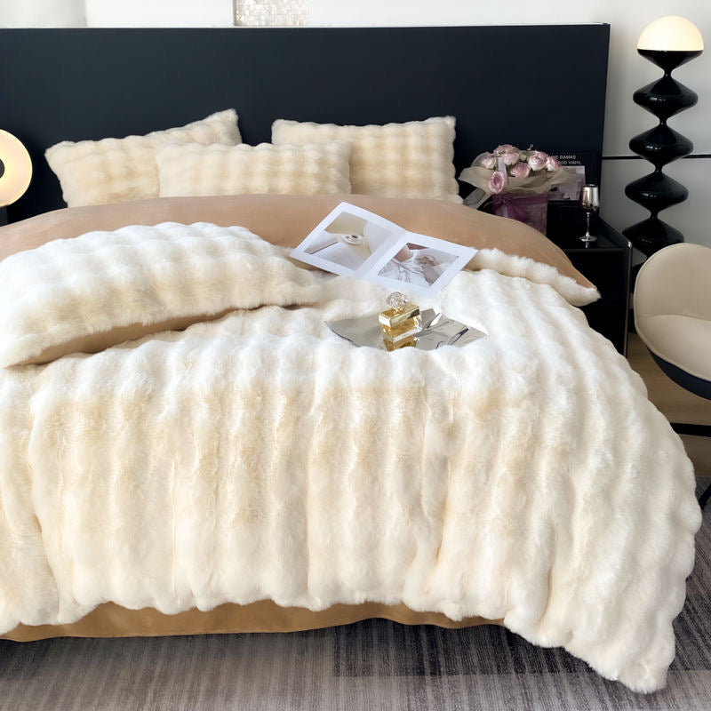 Classic Luxury Ultra Soft Faux Fur Cozy Comforter Bedding Set