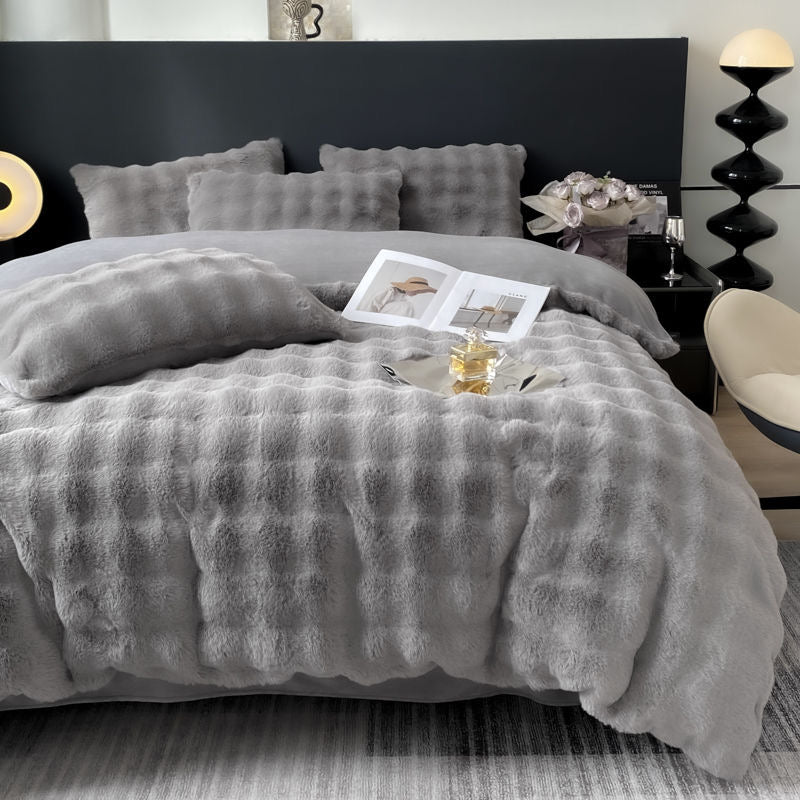Classic Luxury Ultra Soft Faux Fur Cozy Comforter Bedding Set