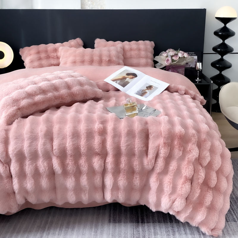 Classic Luxury Ultra Soft Faux Fur Cozy Comforter Bedding Set