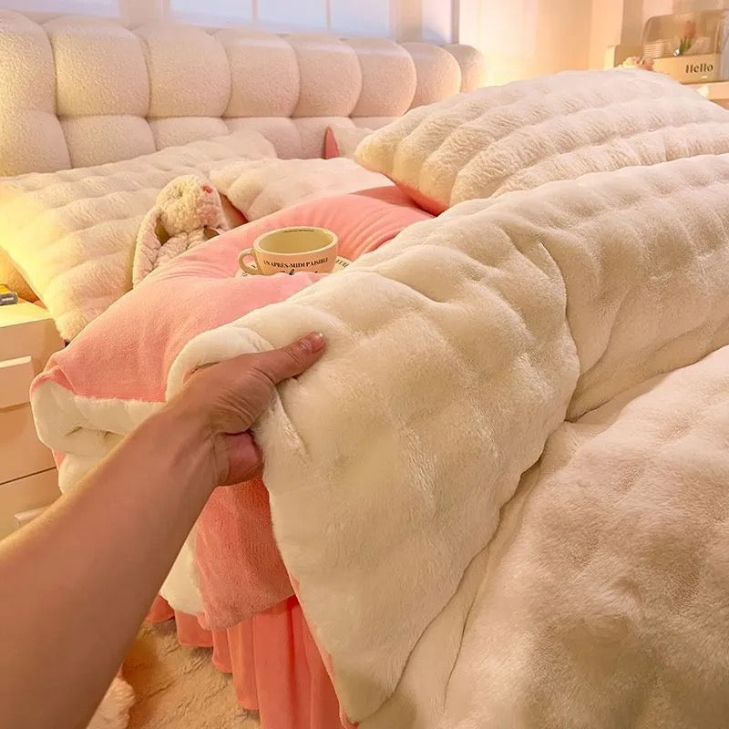 Classic Luxury Ultra Soft Faux Fur Cozy Comforter Bedding Set